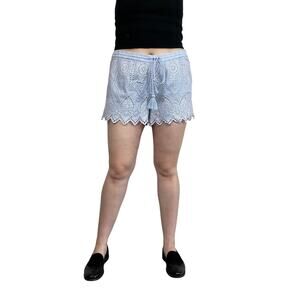 Edition Blue Scalloped Crochet Shorts, Size 18